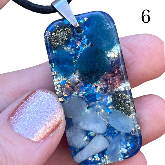 Blue Orgone Energy Pendants