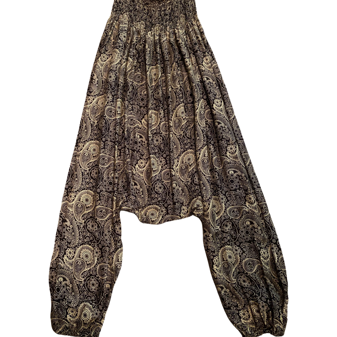 Drop Crotch Harem Pants w/ True Paisley Print