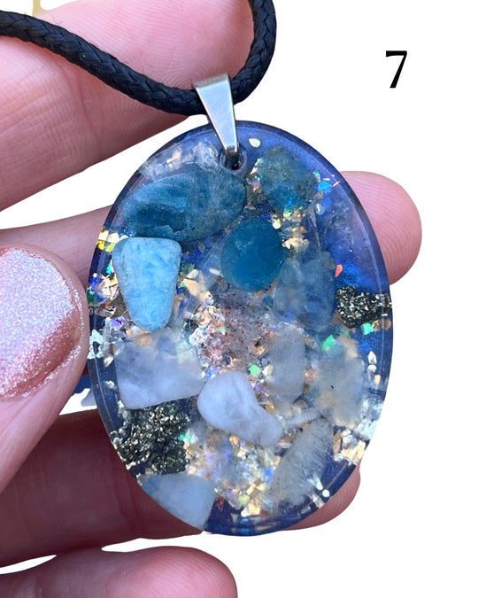 Blue Orgone Energy Pendants