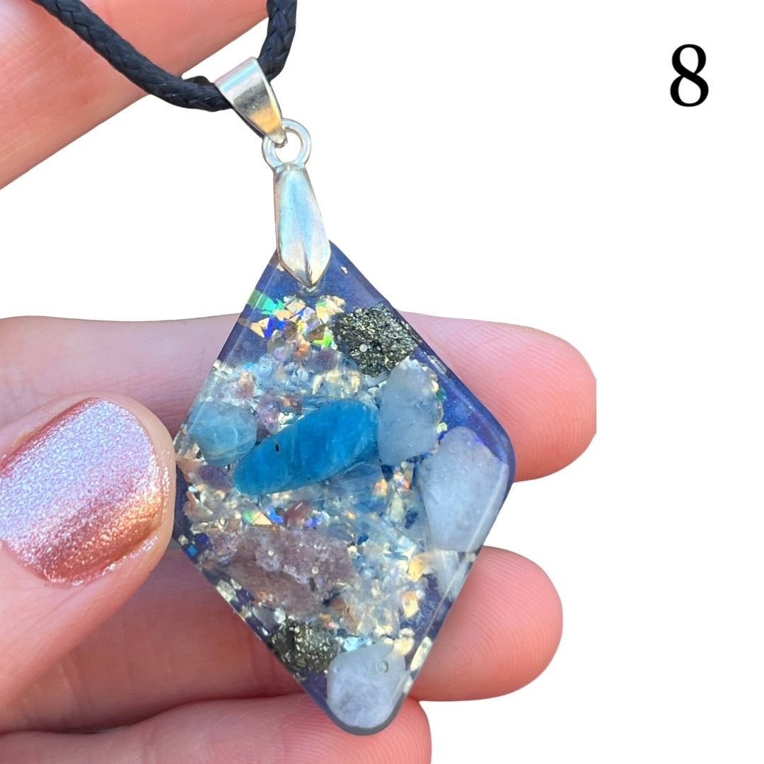 Blue Orgone Energy Pendants