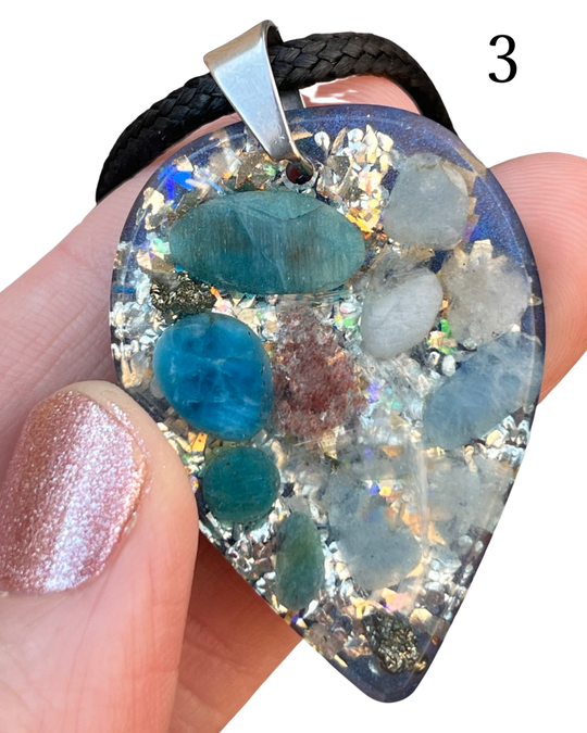 Blue Orgone Energy Pendants