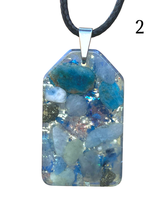 Blue Orgone Energy Pendants
