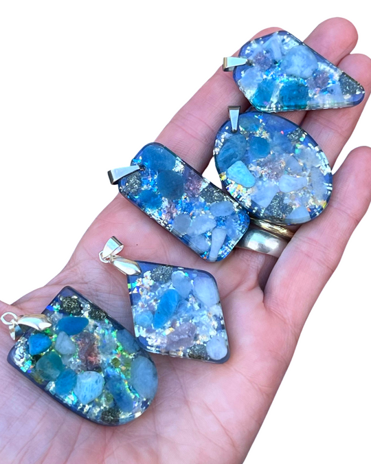 Blue Orgone Energy Pendants