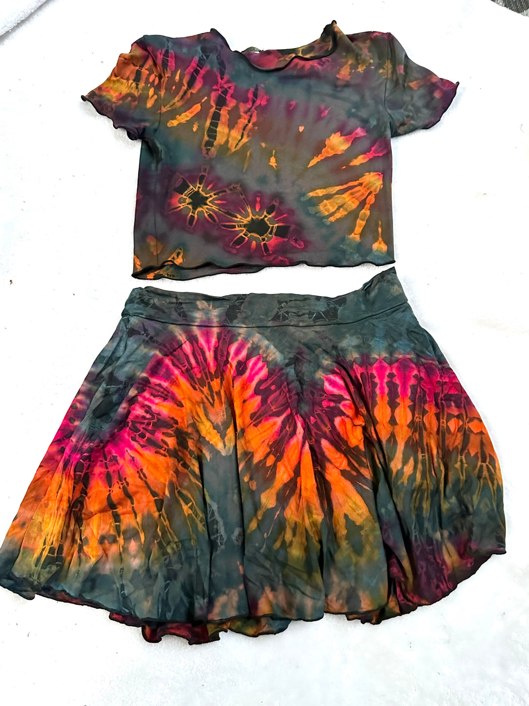 Tie Dye Mini Skirt w/ Hidden Shorts (Mix & Match Colors)