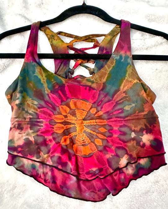 Tie Dye Lace-Back Crop/Tank(Mix & Match Colors)