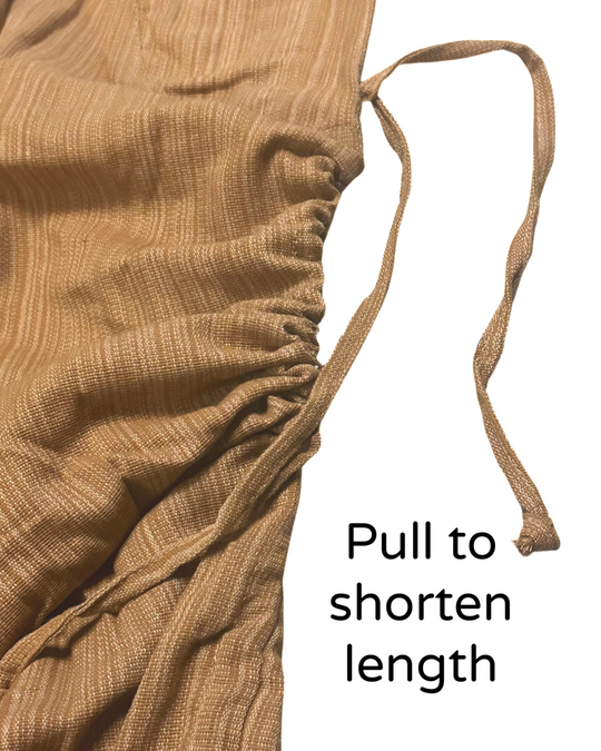 Cotton High Crotch Harem Pants w/ Spiral Print