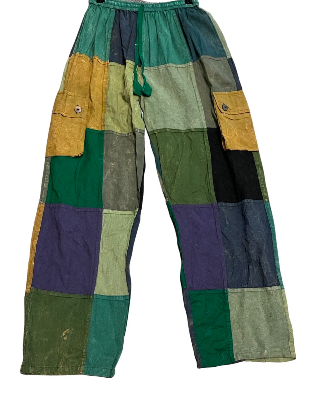 Stonewashed Cotton Patchwork Pants (Small Only)