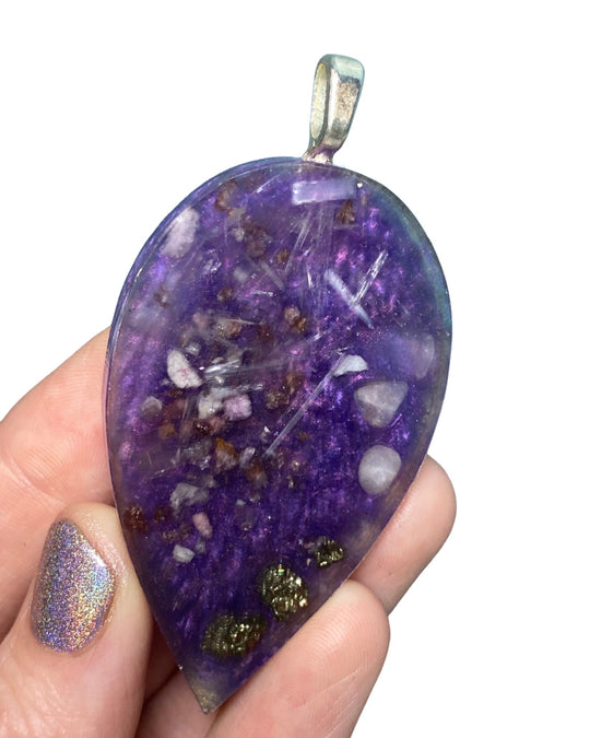 Holographic Orgone Energy Teardrop Pendants