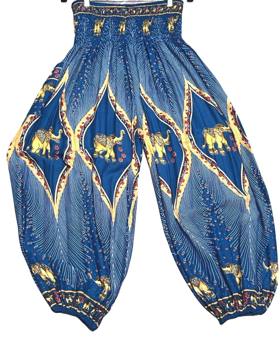 Plus Size Thai Harem Pants w/ Diamond Elephant Print