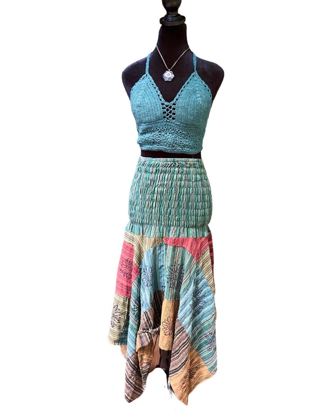 Cotton Patchwork Convertible Pixie Dress / Skirt