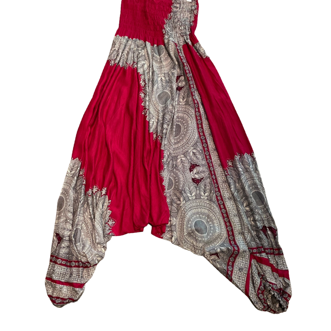 Jumpsuit Harem Pants w/ Feather Mandala Print