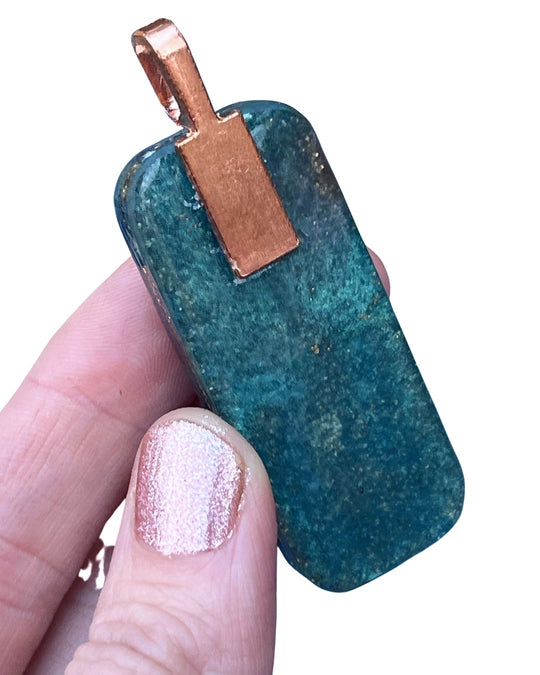 Sparkly Neon Apatite Orgonite Pendant