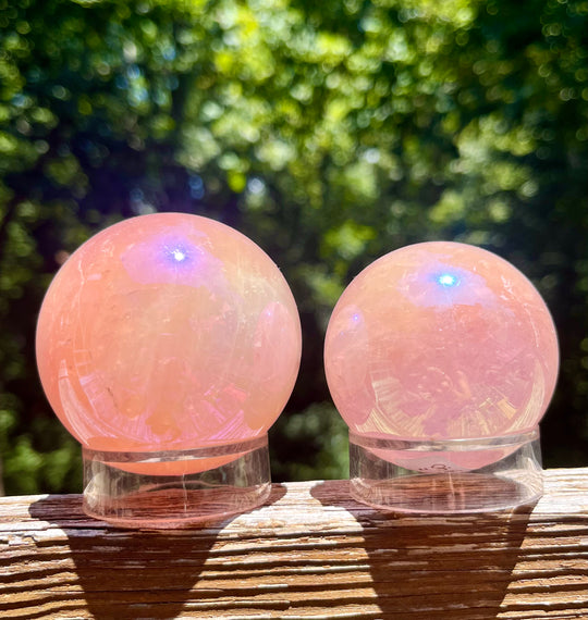 Angel Aura Rose Quartz Crystal Spheres