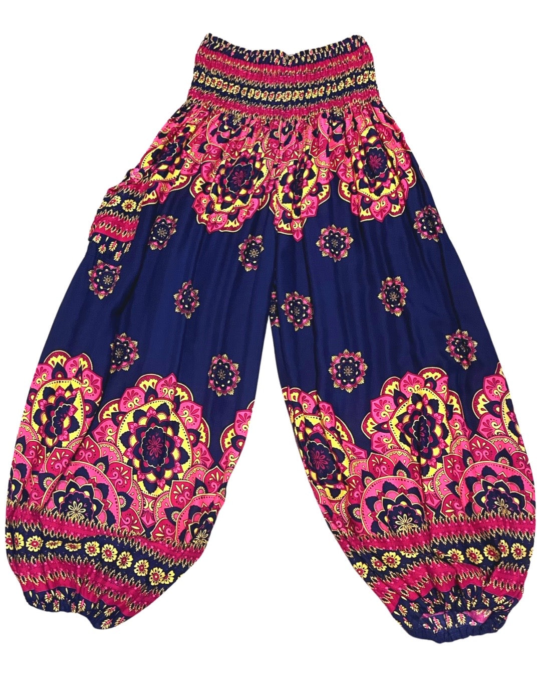 Plus Size Thai Harem Pants w/ Lotus Mandala Print