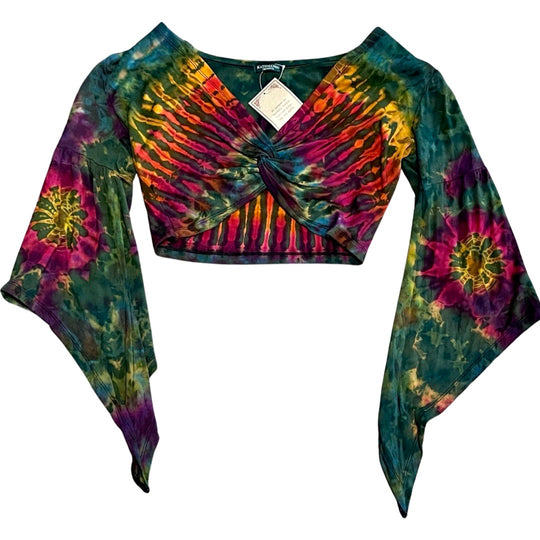 3/4 Bell Sleeved Tie Dye Crop Top