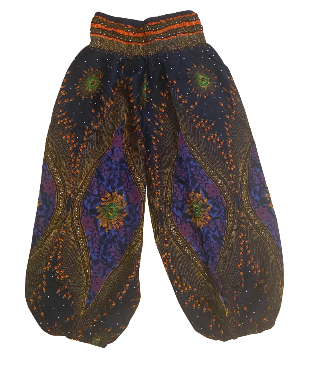 Youth Harem Pants w/ Floral Feather Print