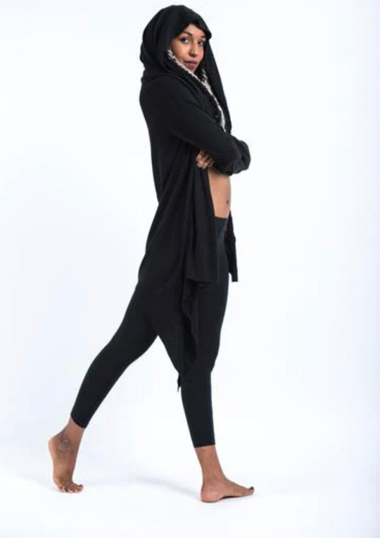 Wrap Around Hooded Cardigan Sweater