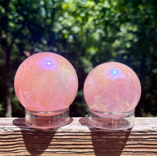 Angel Aura Rose Quartz Crystal Spheres