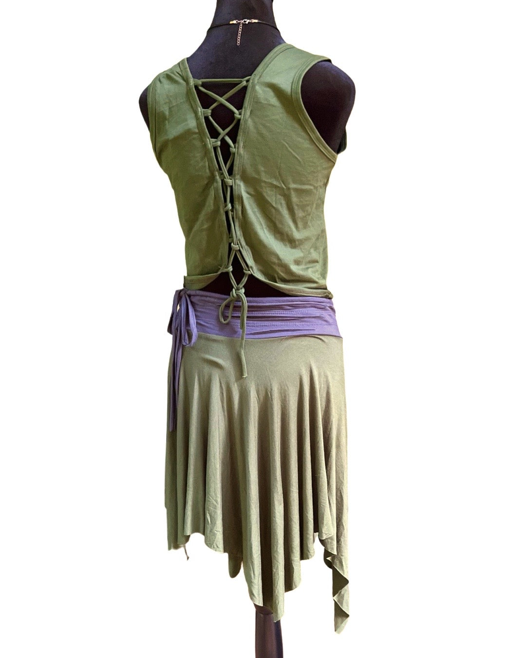 Green Asymmetrical Pixie Skirt