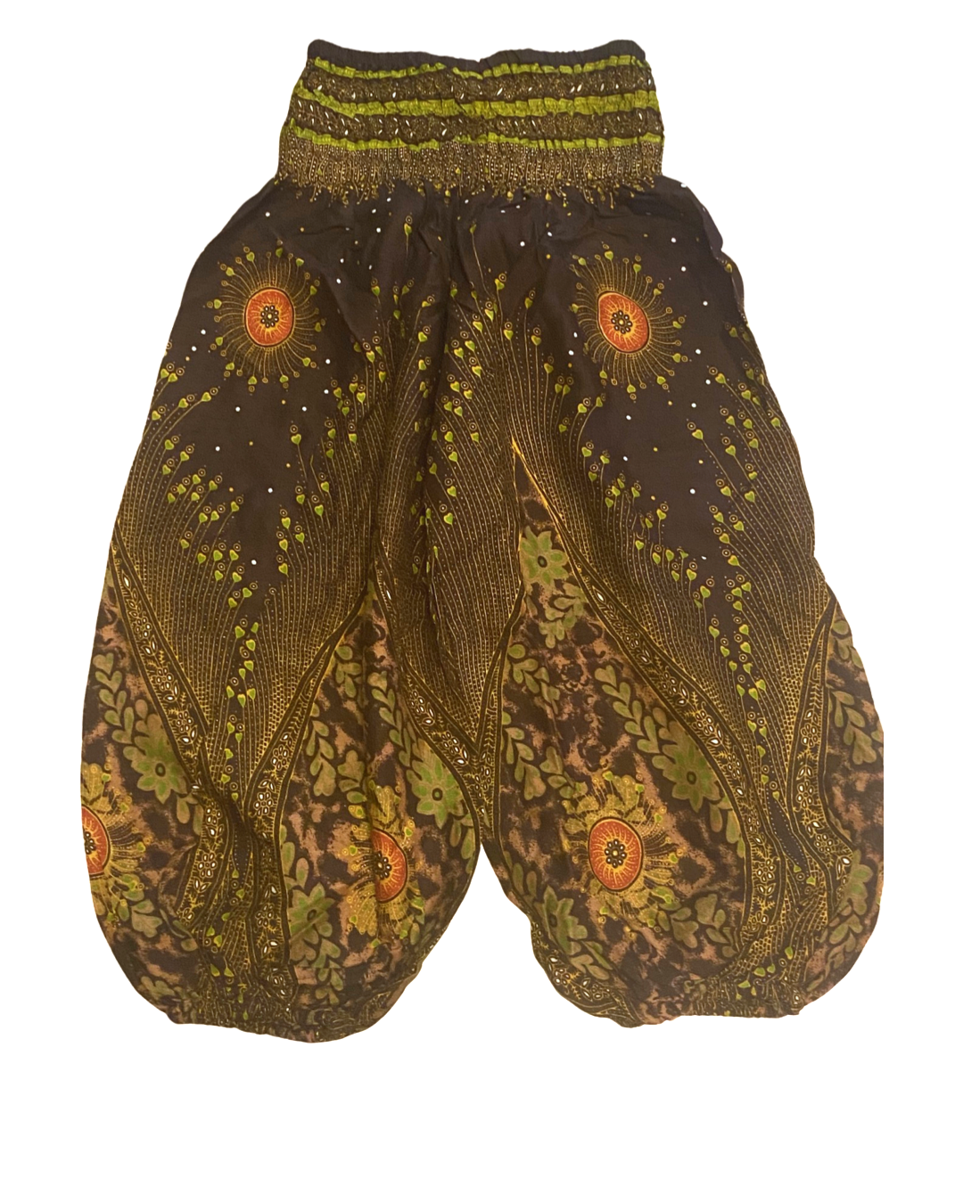 Youth Harem Pants w/ Floral Feather Print
