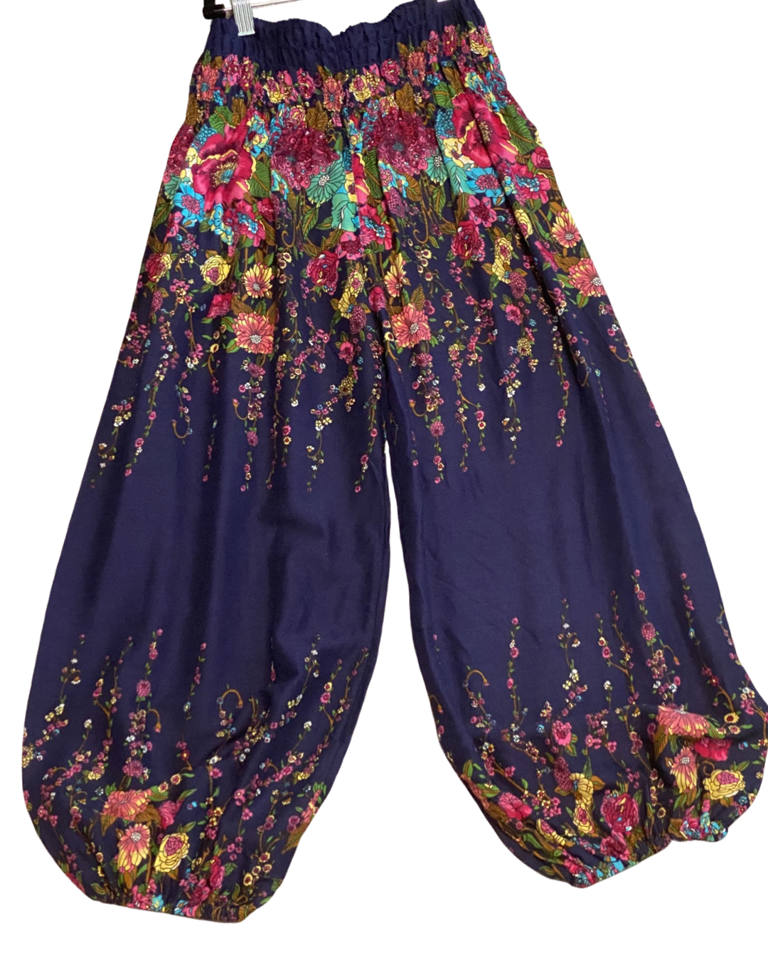 Youth Harem Pants w/ Floral Vine Print
