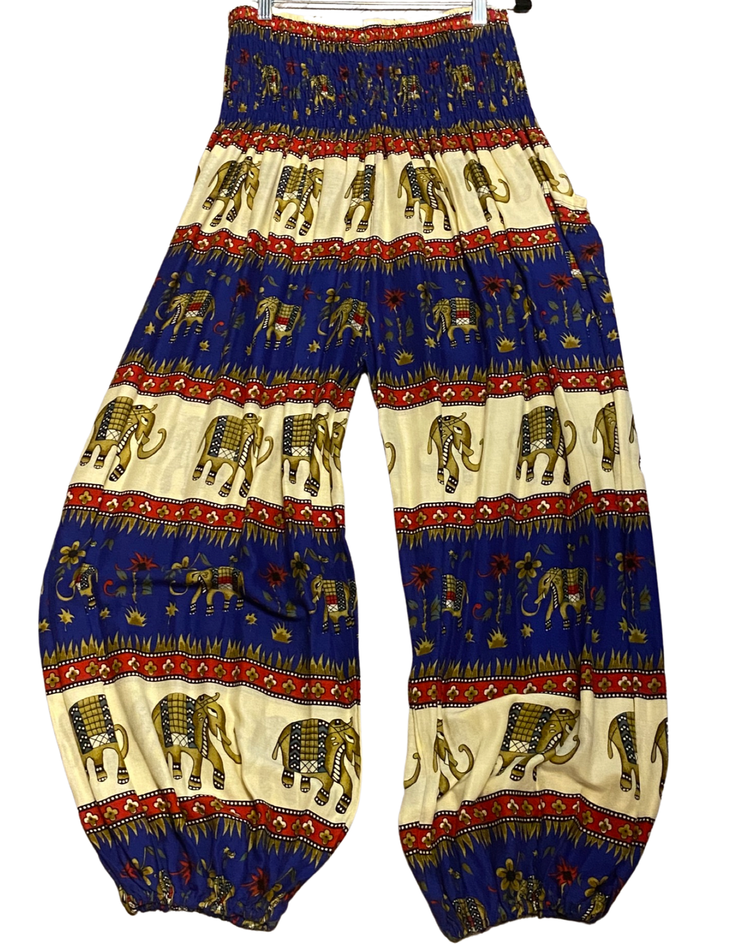 Plus Size Thai Harem Pants with Elephant Walk Print