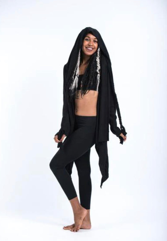 Wrap Around Hooded Cardigan Sweater