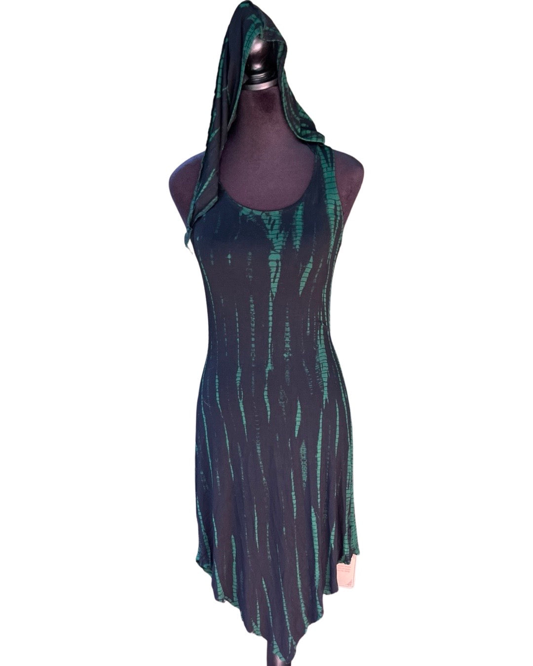 Monotone Tie Dye Pixie Dress w/ Pointed Hood