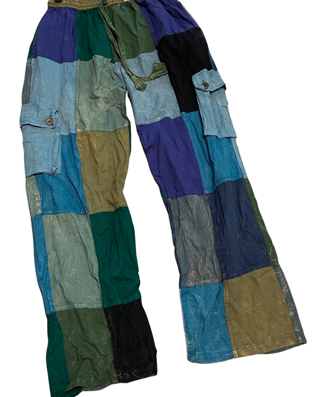 Stonewashed Cotton Patchwork Pants (Small Only)
