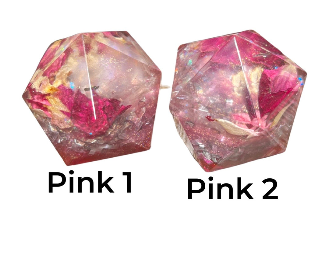 Orgonite Polyhedrons with Rose Quartz & Rose Petals
