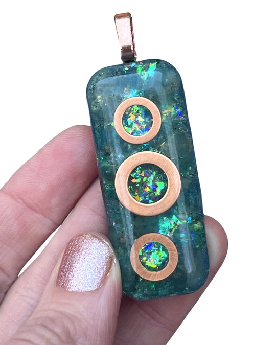 Sparkly Neon Apatite Orgonite Pendant