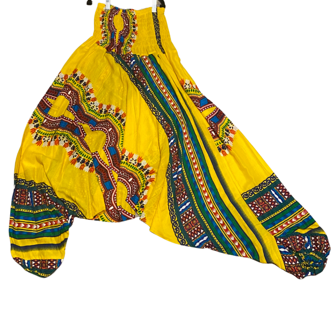 Jumpsuit Harem Pants w/ Dashiki Print