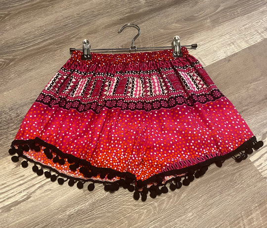 Pom Pom Shorts w/ Tribal Chakra Print