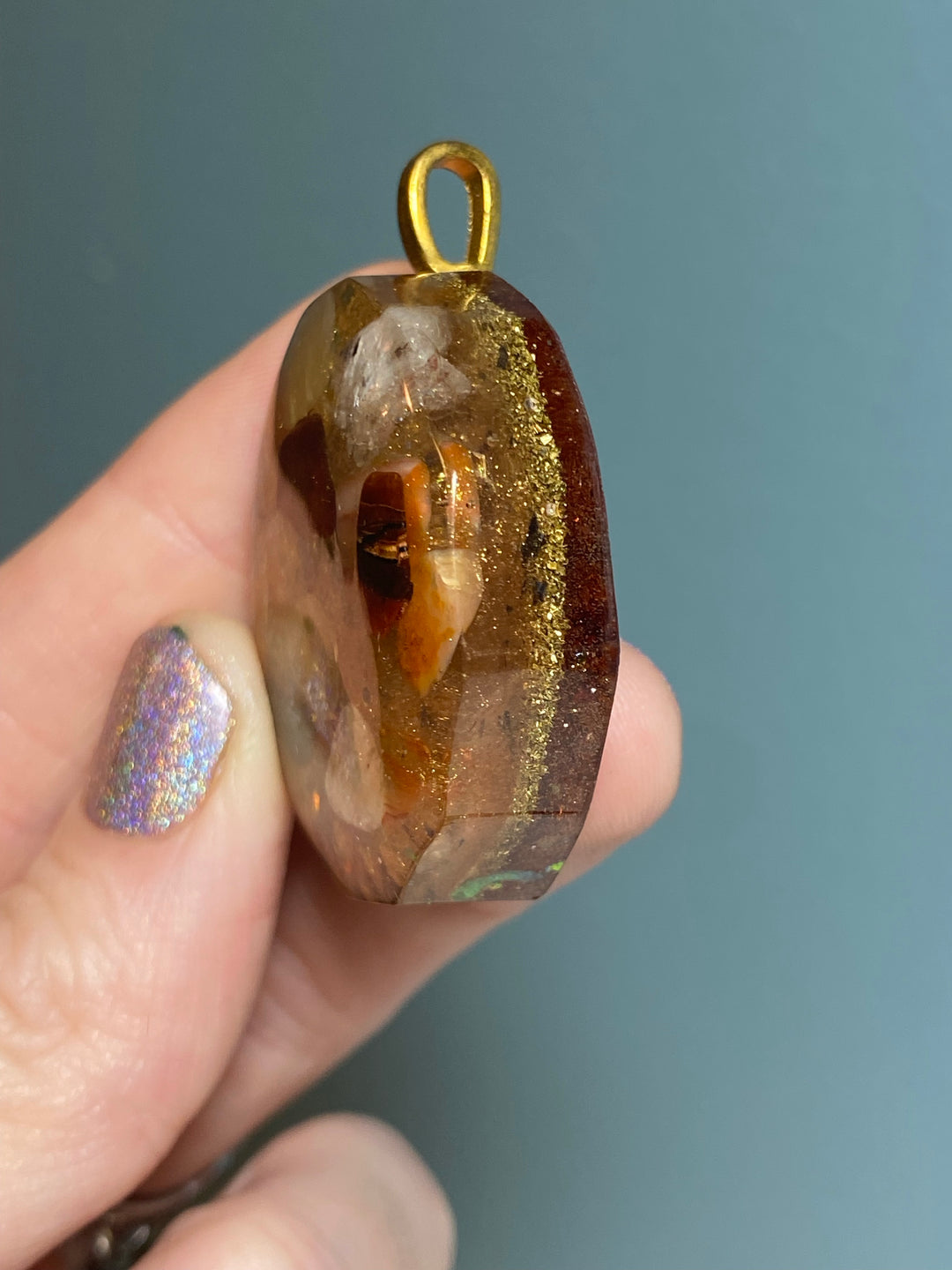 “Empowered & Rooted” Gold Color-Shift Orgone Energy Pendants